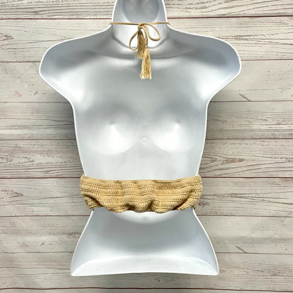 Free People Crochet Halter Crop Top in Beige - Picture 3 of 8